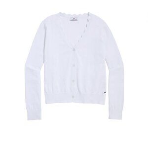 Brand New Scalloped White Vineyard Vines Cardigan Sweater size M